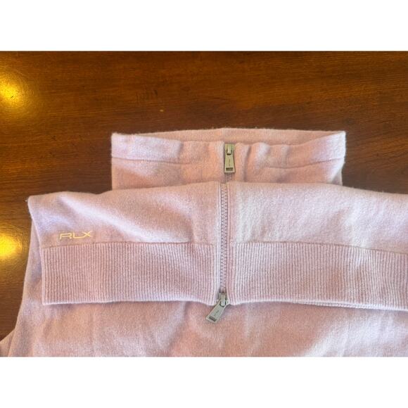 Ralph Lauren Sweater Sz M RLX Cashmere Full Zip Cozy Cardigan Gorpcore Lilac - Picture 5 of 12